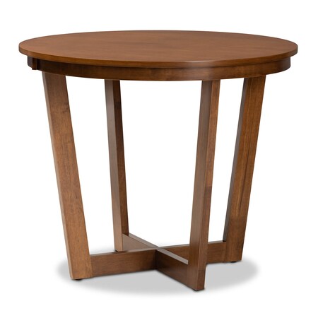 Baxton Studio Alayna Walnut Brown Finished 35-Inch-Wide Round Wood Dining Table 169-10897
